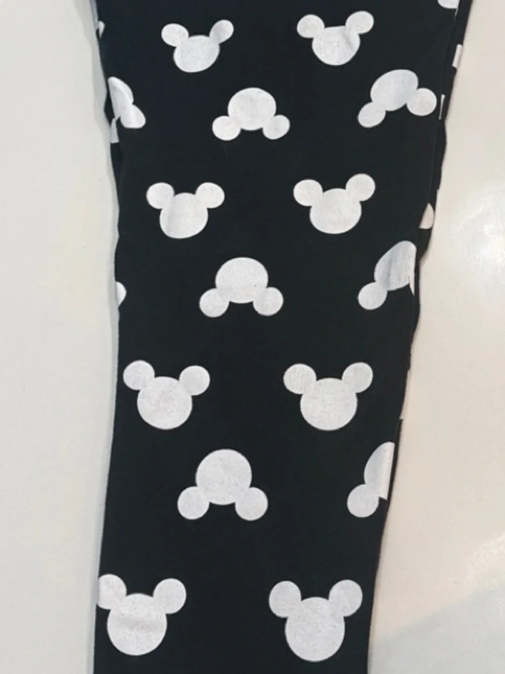 Disney Black Leggings with White Character Print
